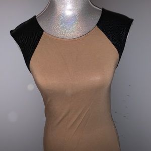 Express Top Nude & Leather